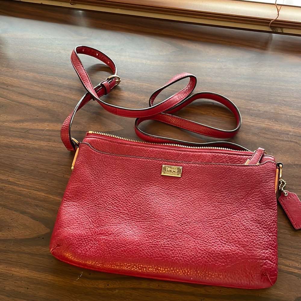 Red COACH crossbody bag